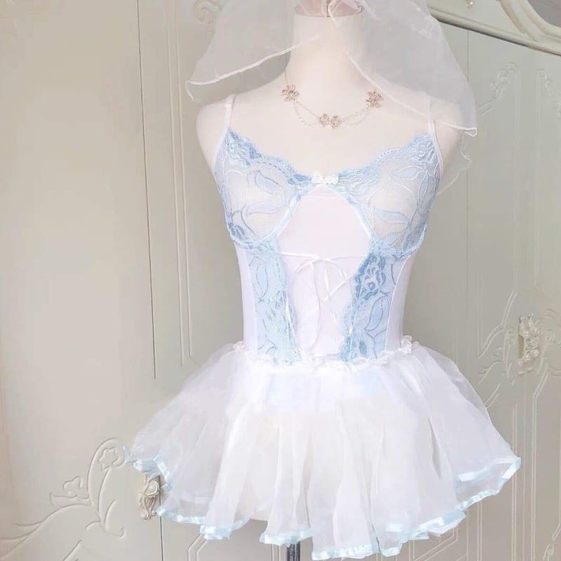 Cute Pastel Fairy Sweet Suspender Lace Dress EG17030 - Egirldoll