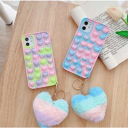 Cute Pastel Love Hearts Phone Case for iphone7/7plus/8/8P/X/XS/XR/XS Max/11/11 pro/11 pro - Egirldoll