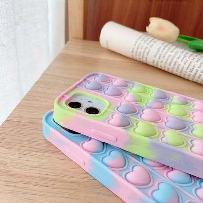 Cute Pastel Love Hearts Phone Case for iphone7/7plus/8/8P/X/XS/XR/XS Max/11/11 pro/11 pro - Egirldoll