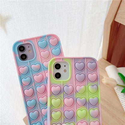 Cute Pastel Love Hearts Phone Case for iphone7/7plus/8/8P/X/XS/XR/XS Max/11/11 pro/11 pro - Egirldoll