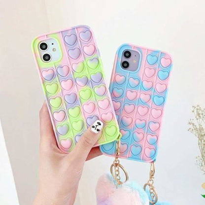 Cute Pastel Love Hearts Phone Case for iphone7/7plus/8/8P/X/XS/XR/XS Max/11/11 pro/11 pro - Egirldoll