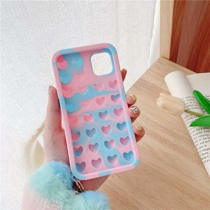 Cute Pastel Love Hearts Phone Case for iphone7/7plus/8/8P/X/XS/XR/XS Max/11/11 pro/11 pro - Egirldoll