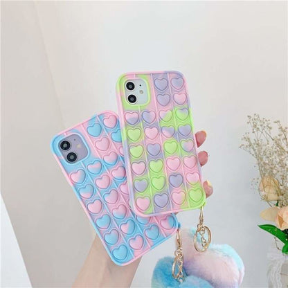 Cute Pastel Love Hearts Phone Case for iphone7/7plus/8/8P/X/XS/XR/XS Max/11/11 pro/11 pro - Egirldoll