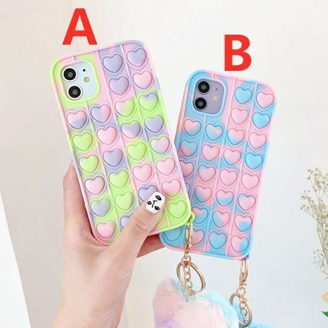 Cute Pastel Love Hearts Phone Case for iphone7/7plus/8/8P/X/XS/XR/XS Max/11/11 pro/11 pro - Egirldoll