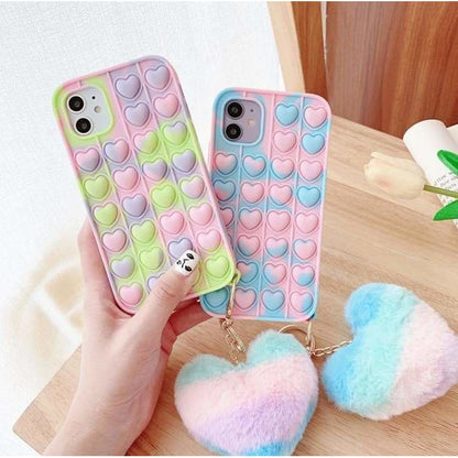 Cute Pastel Love Hearts Phone Case for iphone7/7plus/8/8P/X/XS/XR/XS Max/11/11 pro/11 pro - Egirldoll