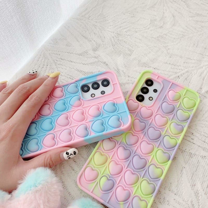 Cute Pastel Love Hearts Phone Case for iphone7/7plus/8/8P/X/XS/XR/XS Max/11/11 pro/11 pro - Egirldoll