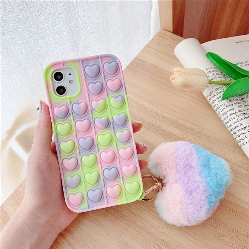 Cute Pastel Love Hearts Phone Case for iphone7/7plus/8/8P/X/XS/XR/XS Max/11/11 pro/11 pro - Egirldoll