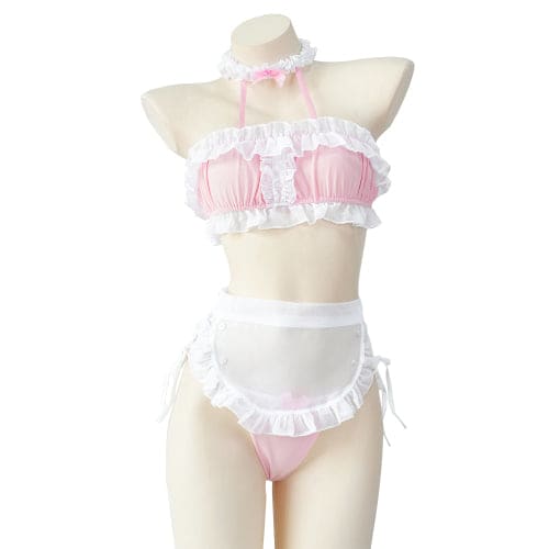 pastel pink maid dress Kawaii Pink Lolita Maid Dress - Pink