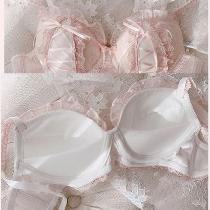 Cute Pink/White/Black Lace Bandage Lolita Lingerie Set EG16099 - Egirldoll