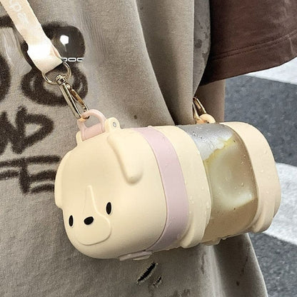 Cute Puppy Carry Water Bottle ON609 - Beige - bottle