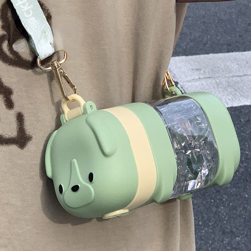 Cute Puppy Carry Water Bottle ON609 - Green - bottle