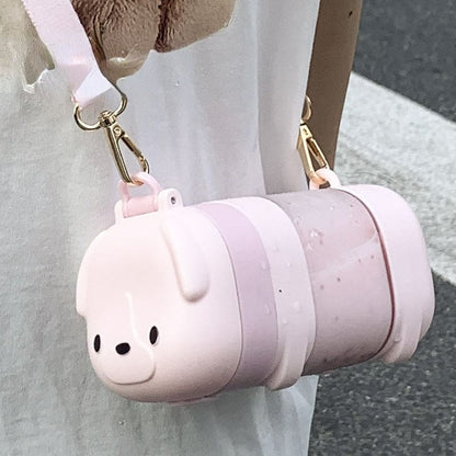 Cute Puppy Carry Water Bottle ON609 - Pink - bottle