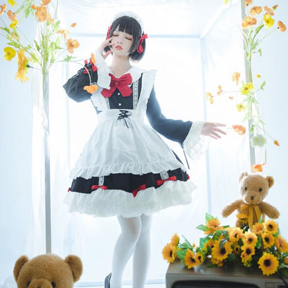 Cute Red Bows Maid Dress EE0955 - Egirldoll