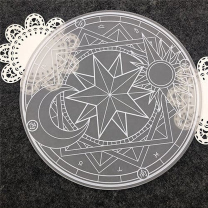 Cute Sakura Magic Circle Black Transparent Cutting Mat ON314 - Egirldoll