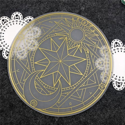 Cute Sakura Magic Circle Black Transparent Cutting Mat ON314 - Egirldoll