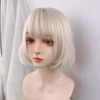 Cute Short Blonde Beige Bobo Bangs Wig SP16162 - Egirldoll