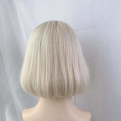 Cute Short Blonde Beige Bobo Bangs Wig SP16162 - Egirldoll