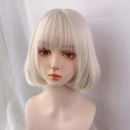 Cute Short Blonde Beige Bobo Bangs Wig SP16162 - Egirldoll