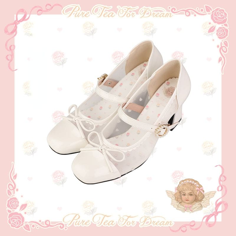 Cute Soft Casual Tea Party Lolita Shoes ON614 - White /