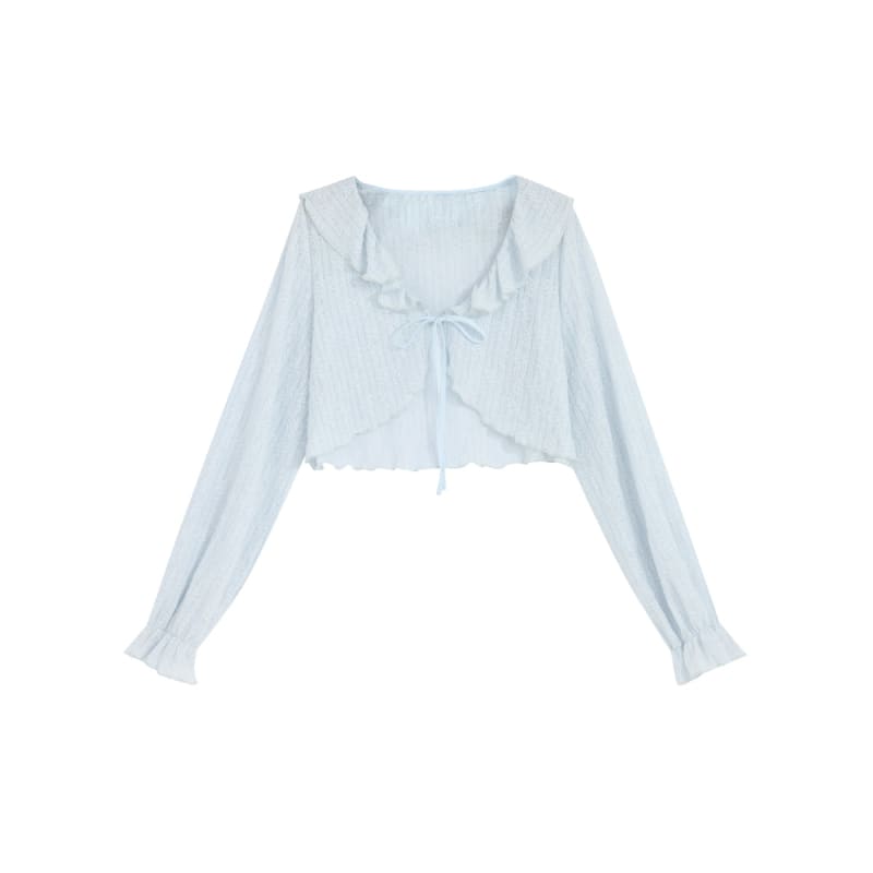 Cute Soft Girl Sky Blue Spring Cardigan ON626 - Cardigan