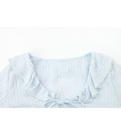 Cute Soft Girl Sky Blue Spring Cardigan ON626 - Cardigan