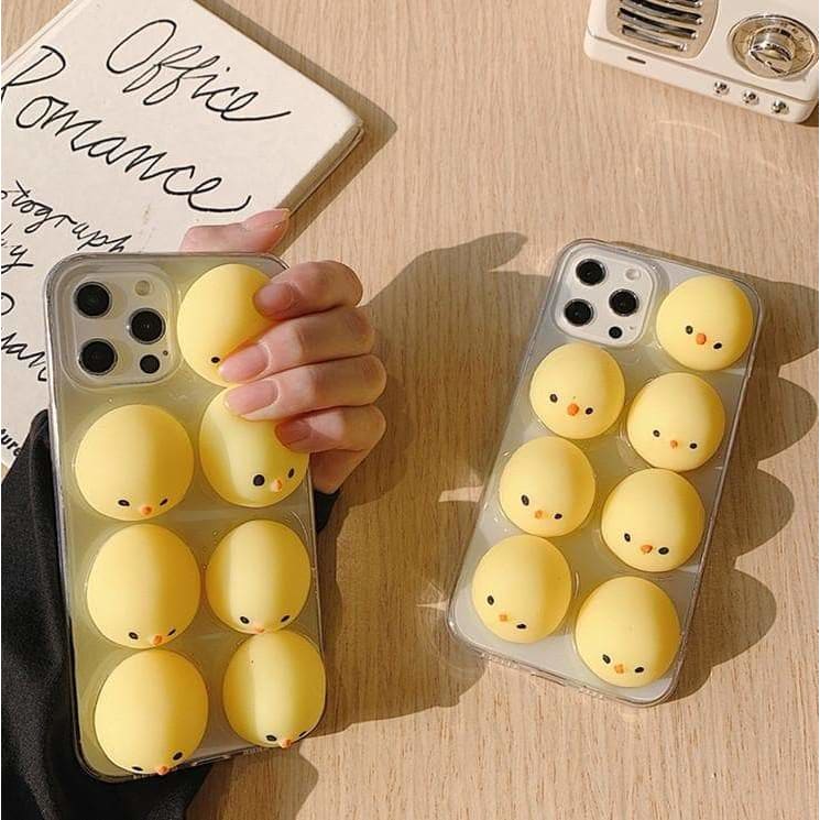 Cute Squishy Chick Phone Case for iphone7/7plus/8/8P/X/XS/XR/XS Max/11/11 pro/11 pro - Egirldoll