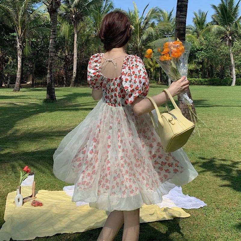 Cute Summer Flowers Gauze Fairy Dress SS1646 - Egirldoll