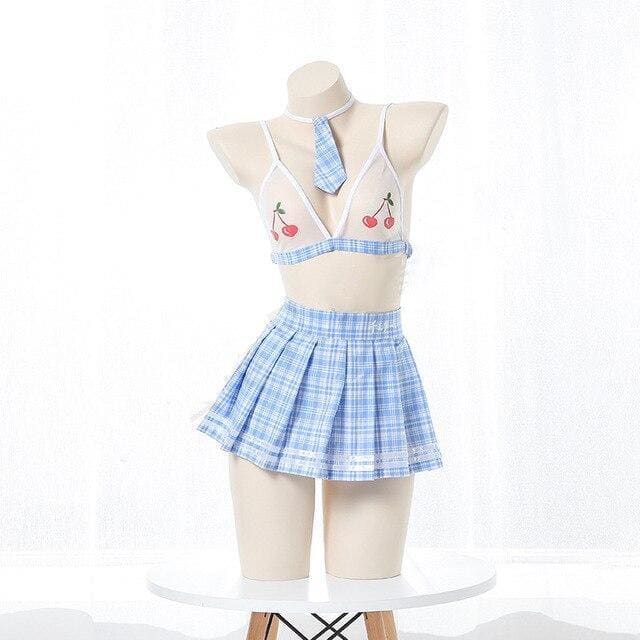 Cute Transparent Cherry Bra Panties Cosplay Lingerie Set EG15434 - Egirldoll