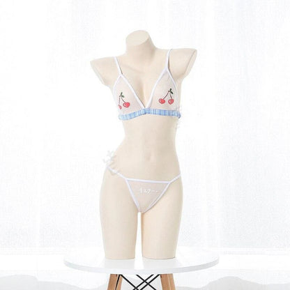 Cute Transparent Cherry Bra Panties Cosplay Lingerie Set EG15434 - Egirldoll