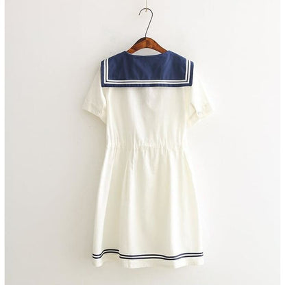 Cute White Sailor Kitty Dress SP16148 - Egirldoll