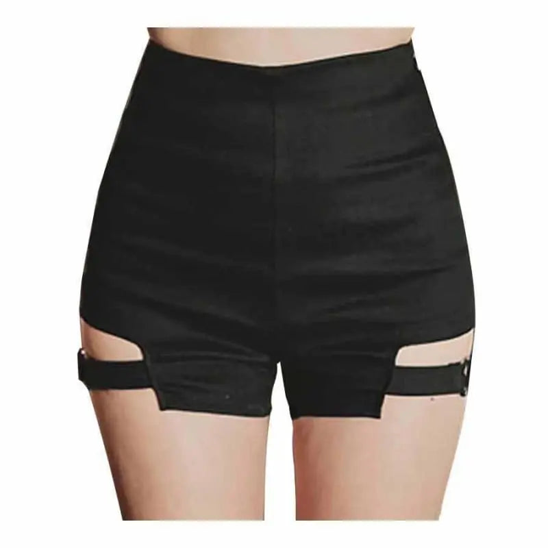 Cyber Goth Thigh Belt Skinny Shorts EG0012 - Egirldoll