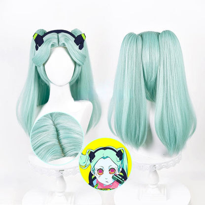 CYBERPUNK Edgerunners Pastel Green Rebecca Base Wig with Twintails ON154 - Egirldoll