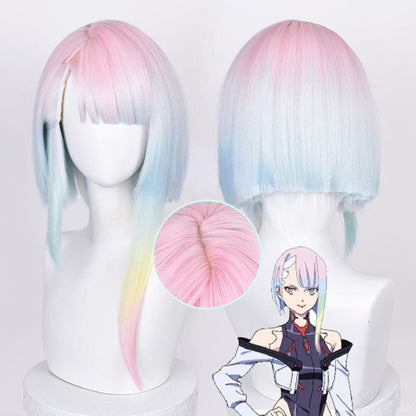 CYBERPUNK Edgerunners Rainbow Gradient Lucy Cosplay Wig Style 2 ON153 - Egirldoll