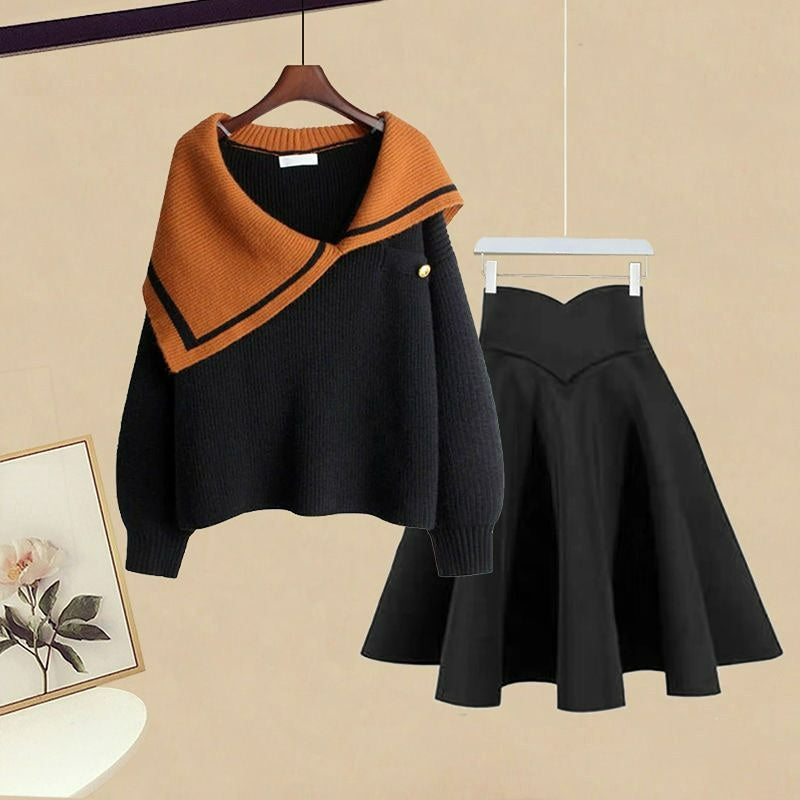 Kawaii Irregular Sailor Collar Sweater and Skirt Set ON236 - Egirldoll