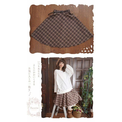 Dark Academia Retro Doll's Diagonal Plaid Skirt EG16454 - Egirldoll