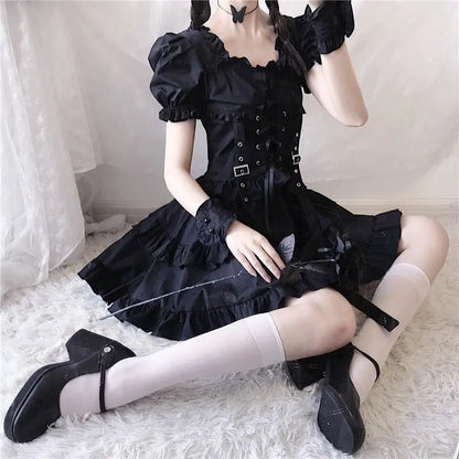 Dark Black Gothic Lolita Dress EG15278 - Egirldoll