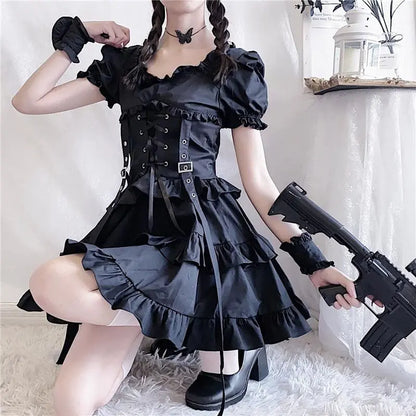 Dark Black Gothic Lolita Dress EG15278 - Egirldoll