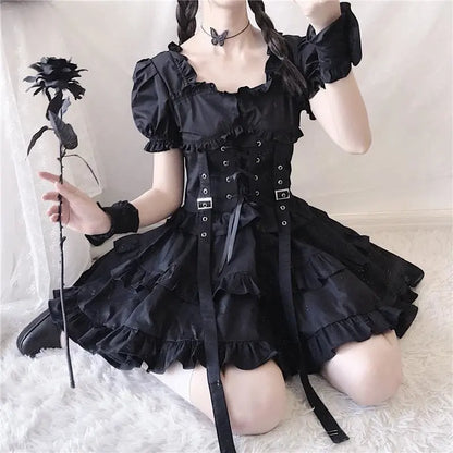 Dark Black Gothic Lolita Dress EG15278 - Egirldoll