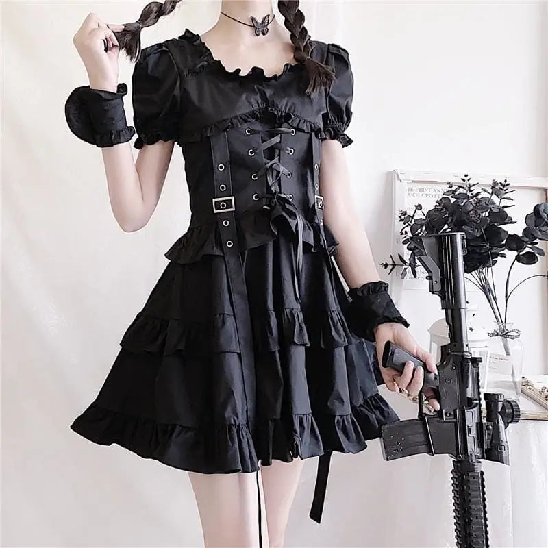 Dark Black Gothic Lolita Dress EG15278 - Egirldoll