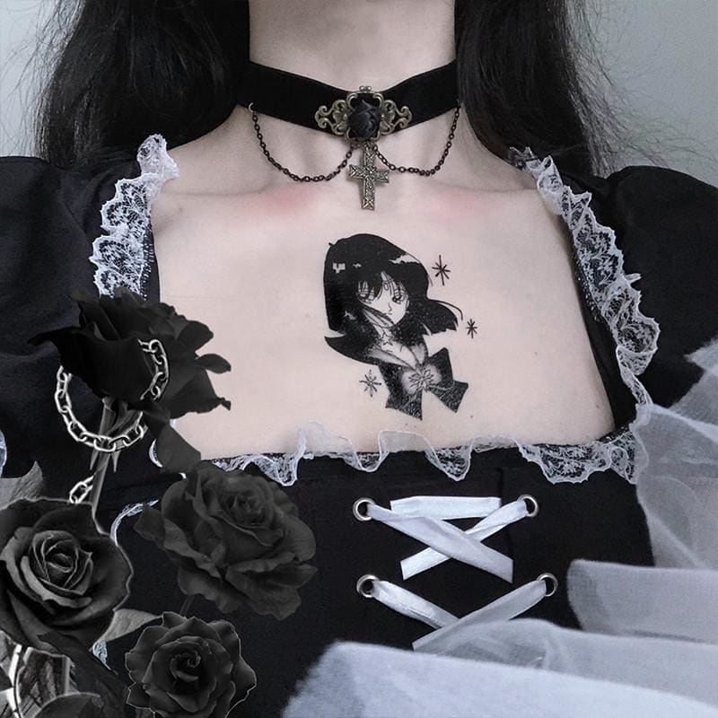 Dark Gothic Rose cross necklace EE0718 - Egirldoll