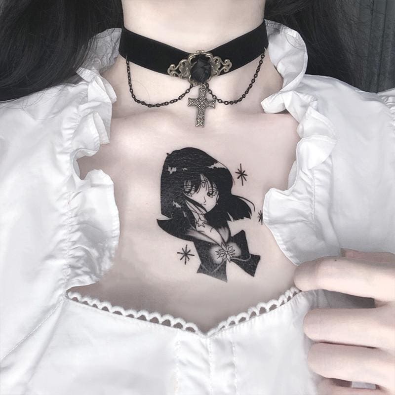 Dark Gothic Rose cross necklace EE0718 - Egirldoll
