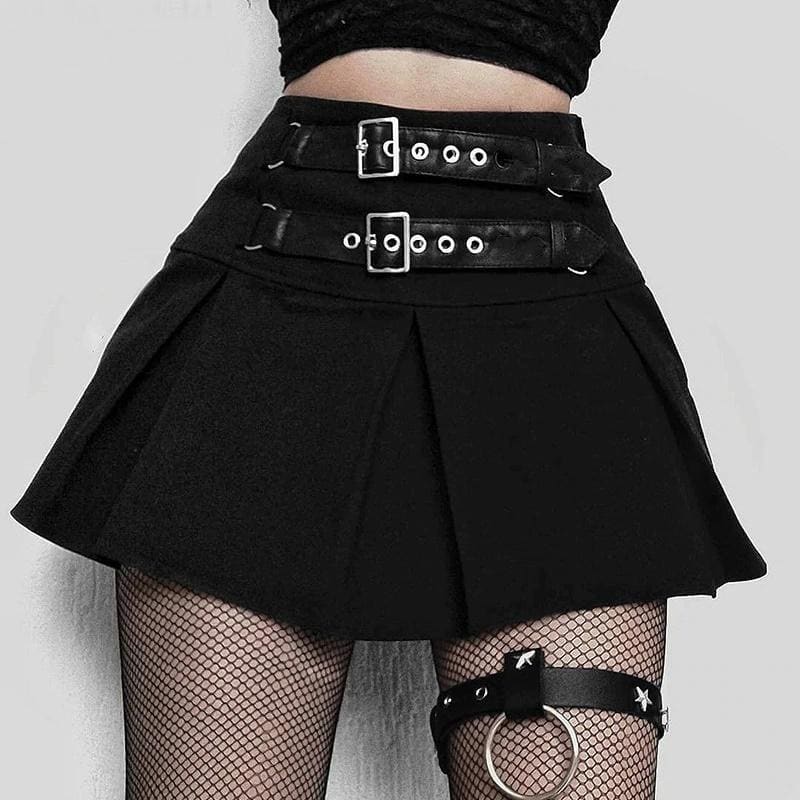 Dark Sexy Gothic Pleated Mini Skirt - Egirldoll