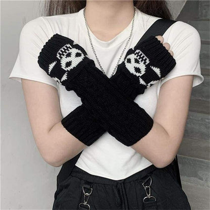 Deadly Skelly Fingerless Gloves EG16898 - Egirldoll