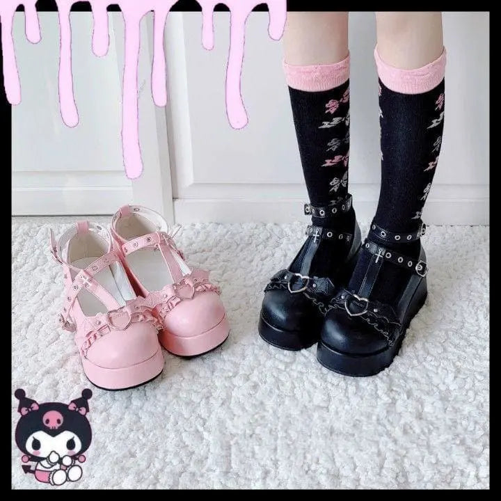 [Demon contract] Little Bat Dark Gothic Platform Doll Shoes EG15177 - Egirldoll