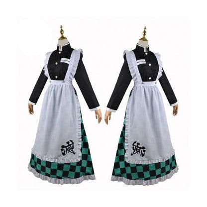 Demon Slayer Kimetsu no Yaiba Tanjirou Kamado Maid Cosplay Costume HW18 - Egirldoll