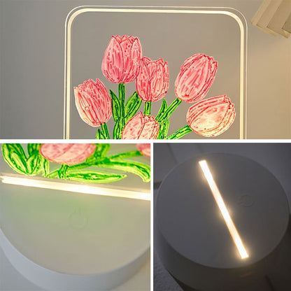 DIY Hand-made Painting Tulip Night Light - Egirldoll