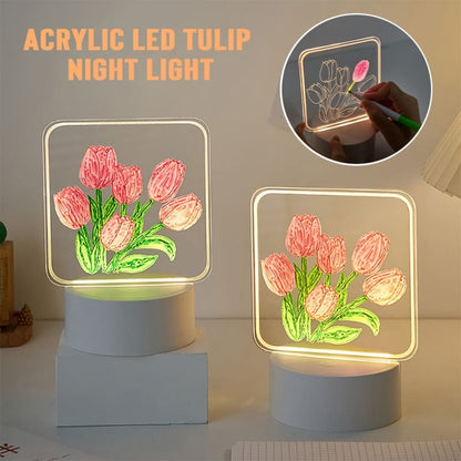 DIY Hand-made Painting Tulip Night Light - Egirldoll