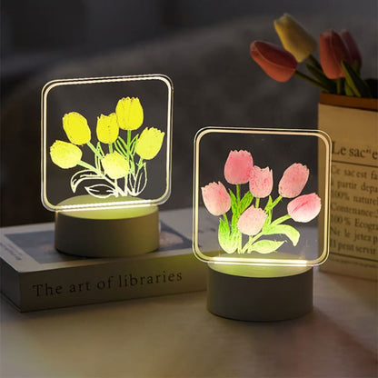 DIY Hand-made Painting Tulip Night Light - Egirldoll