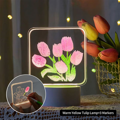 DIY Hand-made Painting Tulip Night Light - Egirldoll