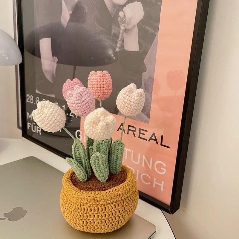 DIY knitted tulip pot decoration MK18502 - Egirldoll